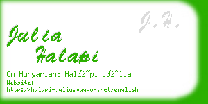 julia halapi business card